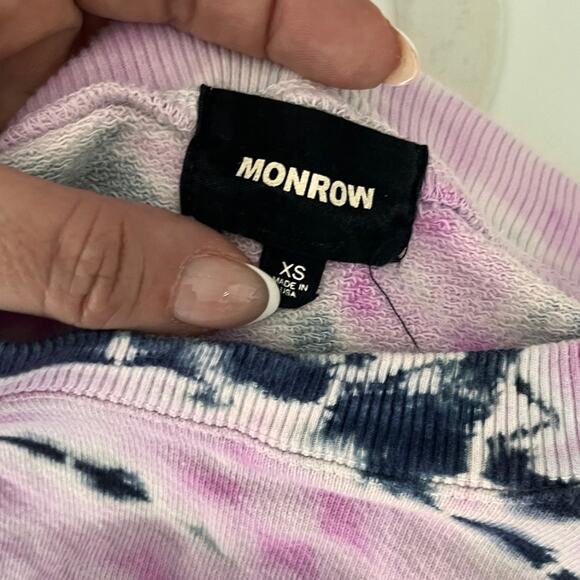 Monrow Bamboo Burst Tie Dye Boxy Sweatshirt XS - Picture 6 of 9